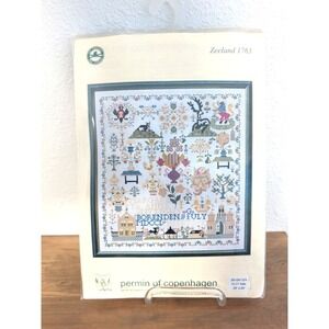 Permin of Copenhagen Zeeland 1763 Sampler Cross Stitch Kit Denmark Danish 26x28